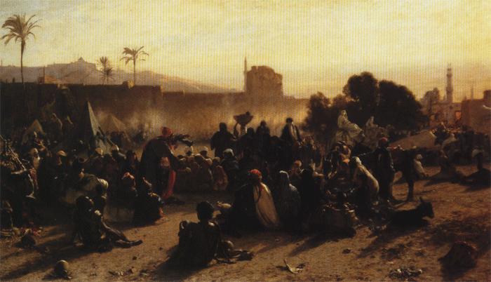 Wilhelm Gentz An Arab Encampment. 1870. Oil on canvas France oil painting art